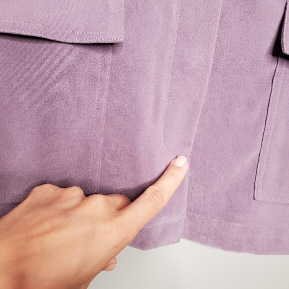 Denim & Co purple vest size S soft corduroy lavender button front sleeveless - Picture 7 of 11
